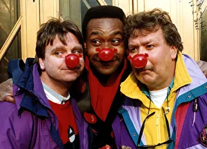 Lenny Henry comedian with Hale and Pace advertising charity red nose day A©mirrorpix Lenny Henry comedian with Hale and Pace advertising charity red nose day A©mirrorpix
