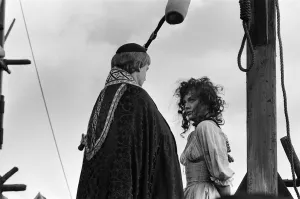 Lesley-Anne Down and Derek Jacobi on the set of The Hunchback of Notre Dame at Pinewood Lesley-Anne Down and Derek Jacobi on the set of The Hunchback of Notre Dame at Pinewood