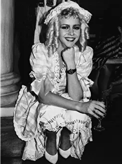 Leslie Ash Actress dressed in costume of nursery rhyme character Little Miss Muffet takes Leslie Ash Actress dressed in costume of nursery rhyme character Little Miss Muffet takes
