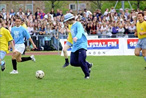 Liam Gallagher kicking football - May 1996 Oasis and Blur come head to head in Liam Gallagher kicking football - May 1996 Oasis and Blur come head to head in