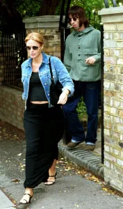Liam Gallagher Oasis singer August 1999 and wife Patsy Kensit leaving his London Liam Gallagher Oasis singer August 1999 and wife Patsy Kensit leaving his London
