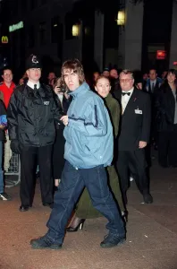 Liam Gallagher Singer September 98 Arriving for a film premiere with his wife Liam Gallagher Singer September 98 Arriving for a film premiere with his wife