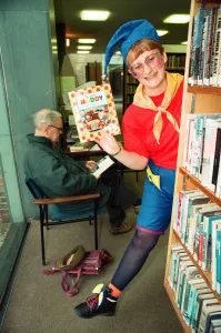 Librarians at Stockton Library have dressed up as characters from well known books Librarians at Stockton Library have dressed up as characters from well known books