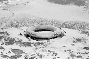 Life Buoy on Frozen Lake, Cannon Hill Park, Birmingham, England, 17th February 1986 Life Buoy on Frozen Lake, Cannon Hill Park, Birmingham, England, 17th February 1986