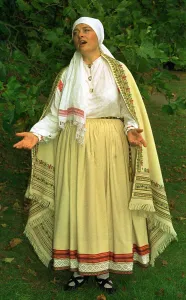 Lilija Zobens opera singer October 1997 Wearing traditional Latvian costume Lilija Zobens opera singer October 1997 Wearing traditional Latvian costume