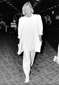 Linda Evans American Actress walking through the departure lounge at Heathrow Airport Linda Evans American Actress walking through the departure lounge at Heathrow Airport