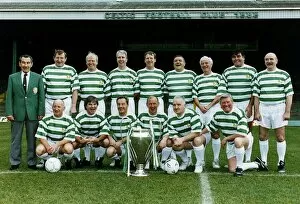00236 Collection: Lisbon Lions Celtic FC team line-up replica 60s football strip European Cup at Parkhead