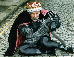 Former Liverpool councillor Derek Hatton dressed as King Rat before appearing in Former Liverpool councillor Derek Hatton dressed as King Rat before appearing in