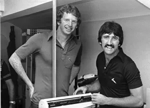 Liverpool FC player David Fairclough is weighed by David Johnson during his medical Liverpool FC player David Fairclough is weighed by David Johnson during his medical