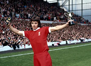 Liverpool footballer Kevin Keegan shows off his Best Youngster of the Year Award before a Liverpool footballer Kevin Keegan shows off his Best Youngster of the Year Award before a