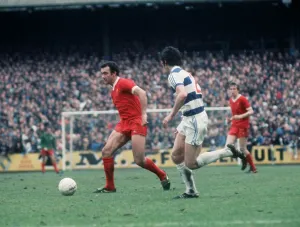 Liverpool footballer Ray Kennedy running with the ball during the League Division One Liverpool footballer Ray Kennedy running with the ball during the League Division One