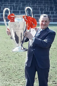 Liverpool manager Bob Paisley poses with the European Cup trophy at Anfield Liverpool manager Bob Paisley poses with the European Cup trophy at Anfield