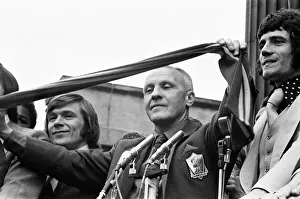 Liverpool manager Bill Shankly acknowledges the huge crowd which turned out Liverpool manager Bill Shankly acknowledges the huge crowd which turned out
