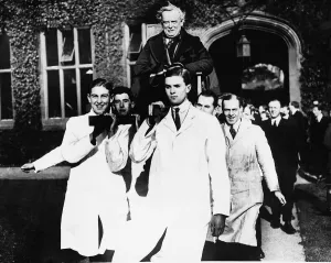 LLoyd George being carried in chair by students at Sheffield University October LLoyd George being carried in chair by students at Sheffield University October