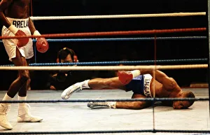 LLoyd Honeyghan Boxing Laying on floor after being knocked down by mark breland LLoyd Honeyghan Boxing Laying on floor after being knocked down by mark breland
