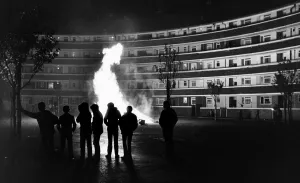 Local residents of St Andrews Garden (The Bullring) seen here watching the bonfire Local residents of St Andrews Garden (The Bullring) seen here watching the bonfire