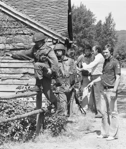 Location filming for The Eagle Has Landed at the watermill in Mapledurham 14th June 1976 Location filming for The Eagle Has Landed at the watermill in Mapledurham 14th June 1976