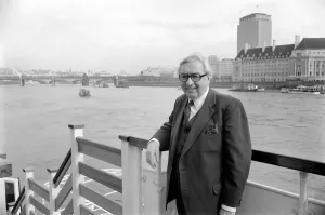 Lord George Brown seen here by the River Thames. March 1975 S Lord George Brown seen here by the River Thames. March 1975 S