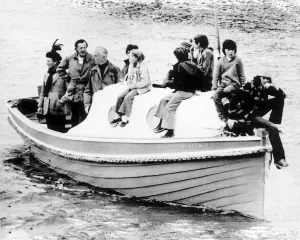 Lord Louis Mountbatten his two sons in law and grandchildren return from a fishing trip Lord Louis Mountbatten his two sons in law and grandchildren return from a fishing trip