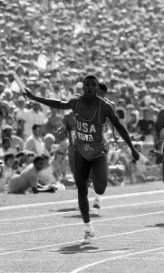 Los Angeles Olympic Games August1984 Carl Lewis of the United states of America Los Angeles Olympic Games August1984 Carl Lewis of the United states of America