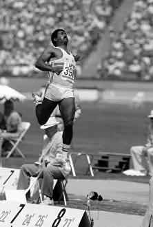 Los Angeles Olympic Games August1984 Daley Thompson Sport Athletics Action Long Los Angeles Olympic Games August1984 Daley Thompson Sport Athletics Action Long