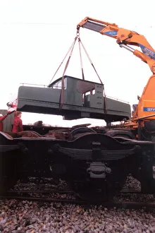 A lottery grant facelift begins for the 1909 Siemens locomotive as its is lifted on to a A lottery grant facelift begins for the 1909 Siemens locomotive as its is lifted on to a
