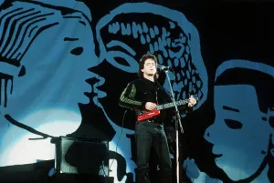 Lou Reed pop singer on stage at Mandela Day concert 1990 Wembley Stadium Lou Reed pop singer on stage at Mandela Day concert 1990 Wembley Stadium