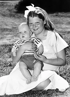 Louise Brown Test Tube Girl holding 6 month old Andrew Machea on her lap May 1989 Louise Brown Test Tube Girl holding 6 month old Andrew Machea on her lap May 1989