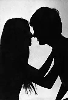 Images Dated 16th February 1979: Love and Romance silhouette of a couple about to embrace - kiss Feburary 1979