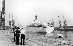 The luxury liner Astor seen here leaving Tees Dock 3rd June 1982 The luxury liner Astor seen here leaving Tees Dock 3rd June 1982