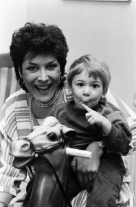 Lynda Bellingham at home in north London with her 22-month-old son Michael Lynda Bellingham at home in north London with her 22-month-old son Michael