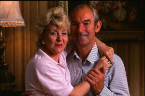 Lynne Perrie actress with husband December 1991 Derek Barksby Lynne Perrie actress with husband December 1991 Derek Barksby