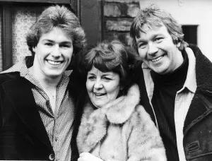 Lynne Perrie actress - January 1979 With her screen Husband Lynne Perrie actress - January 1979 With her screen Husband