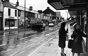 The main shopping street in Treorchy, Wales. 8th November 1979 The main shopping street in Treorchy, Wales. 8th November 1979
