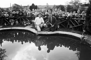 Making a splash... Nields Junior and Infant School opens its nature pond at assembly Making a splash... Nields Junior and Infant School opens its nature pond at assembly