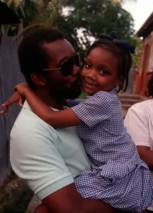 Malcolm Marshall West Indies cricketer kisses his daughter Mali, February 1990 Malcolm Marshall West Indies cricketer kisses his daughter Mali, February 1990