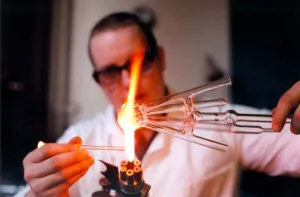 Malcolm Richardson, apprentice glass blower, at Durham University Science Department Malcolm Richardson, apprentice glass blower, at Durham University Science Department
