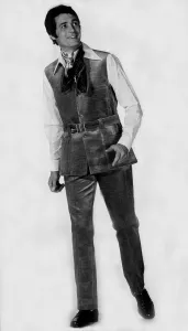 Male model wearing the single-breasted version of the Horne Bros Male model wearing the single-breasted version of the Horne Bros