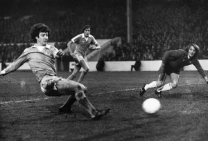 Man City 3-2 Derby, league match at Maine Road, Saturday 4th December 1976, Brian Kidd Man City 3-2 Derby, league match at Maine Road, Saturday 4th December 1976, Brian Kidd