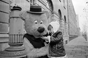 A man dressed up as a 7ft bear, Middlesbrough. 1972 A man dressed up as a 7ft bear, Middlesbrough. 1972