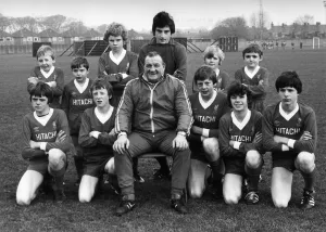 Manager Bob Paisley with Liverpool youngsters. back row l-r, Terry Hansen 9 Manager Bob Paisley with Liverpool youngsters. back row l-r, Terry Hansen 9