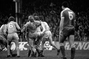 Manchester City 3 v. Middlesbrough 2. Division One Football . January 1981 MF01-13-016 Manchester City 3 v. Middlesbrough 2. Division One Football . January 1981 MF01-13-016