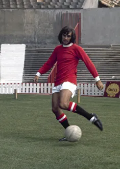 Manchester United footballer George Best at a training session for his club April Manchester United footballer George Best at a training session for his club April