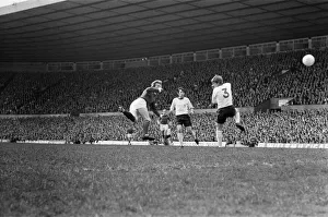 Manchester United forward Denis Law scores the winning goal with a flying header during Manchester United forward Denis Law scores the winning goal with a flying header during
