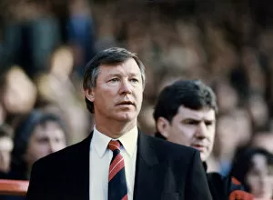 Images Dated 1st January 1993: Manchester United manager Alex Ferguson with assistant Brian Kidd watching the action