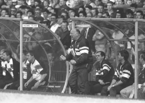 Manchester United v Coventry City. Manager John Sillett urges his troops on at Old Manchester United v Coventry City. Manager John Sillett urges his troops on at Old