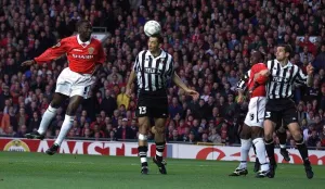 Manchester United v Juventus April 1999 European Cup Semi Final Andy Cole of United Manchester United v Juventus April 1999 European Cup Semi Final Andy Cole of United
