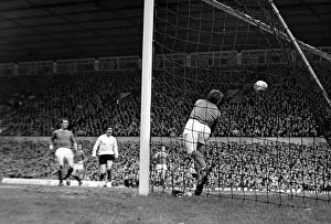 Manchester United v Sunderland-United keeper Alex Stepney is rooted to the spot as George Manchester United v Sunderland-United keeper Alex Stepney is rooted to the spot as George