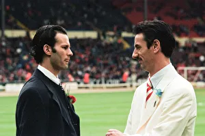 Manchester United's Ryan Giggs (left) comes face to face with Liverpool' Manchester United's Ryan Giggs (left) comes face to face with Liverpool'