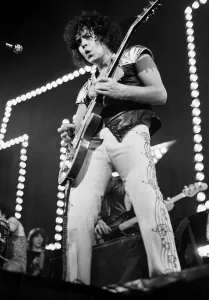 Marc Bolan pop singer on stage at Glasgow Apollo 1974 Marc Bolan pop singer on stage at Glasgow Apollo 1974